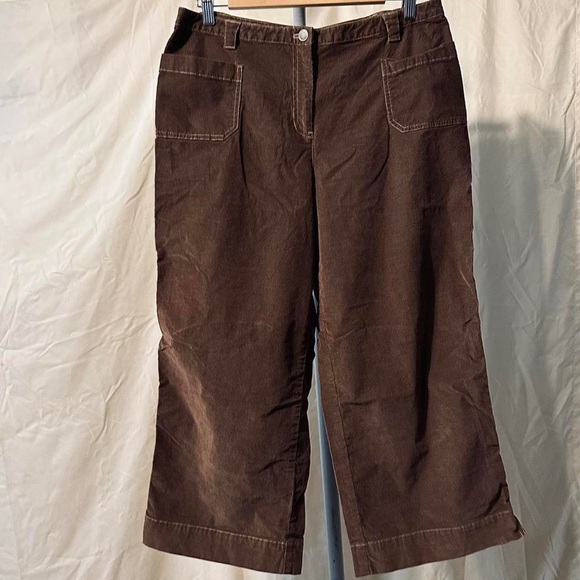 Brown Corduroy Ankle Pants - Picture 1 of 3